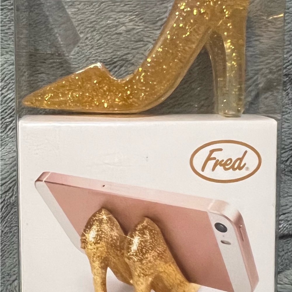 Fred Gold Glitter High Heel Phone Holder